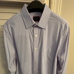 UNTUCKit Dress/Casual Large Reg fit Button Shirt Dalton 31101 Pin Blue / White